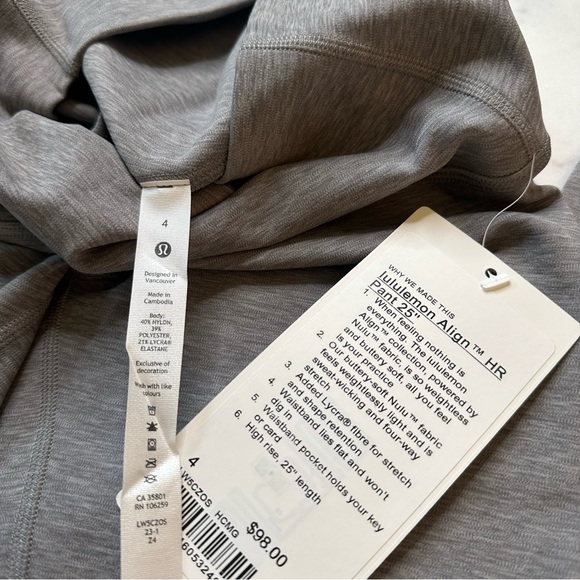 Align HR Pant 25" Heathered Core Medium Grey - Picture 5 of 6